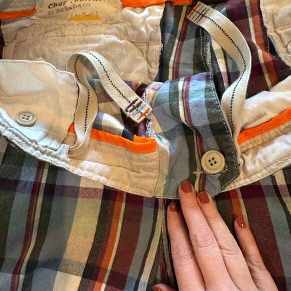 Chor Plaid Shorts Men’s 34 Grunge Skater 2000s Streetwear Cotton Madras - Picture 7 of 10